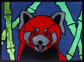 Red Panda Glass Art